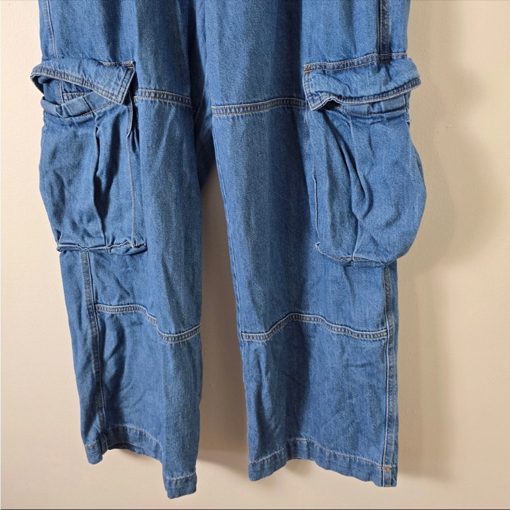 wild fable Blue Wide-Leg Cargo Jeans - Picture 3 of 8